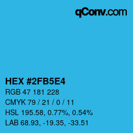 Color code: HEX #2FB5E4 | qconv.com