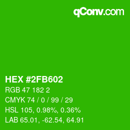 颜色代码: HEX #2FB602 | qconv.com
