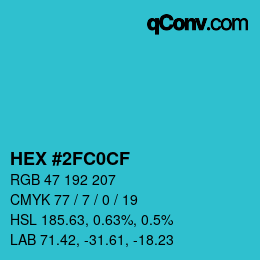 Color code: HEX #2FC0CF | qconv.com