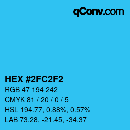 カラーコード: HEX #2FC2F2 | qconv.com