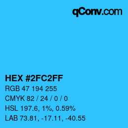 Farbcode: HEX #2FC2FF | qconv.com