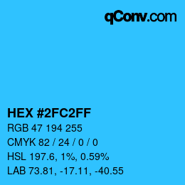 Color code: HEX #2FC2FF | qconv.com