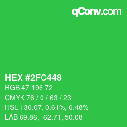 Color code: HEX #2FC448 | qconv.com