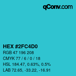 Color code: HEX #2FC4D0 | qconv.com