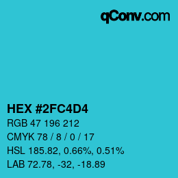 Color code: HEX #2FC4D4 | qconv.com