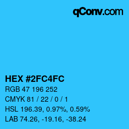 Color code: HEX #2FC4FC | qconv.com