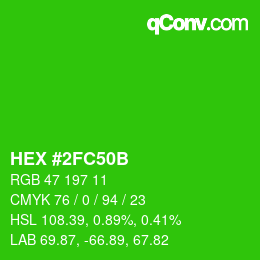 Color code: HEX #2FC50B | qconv.com