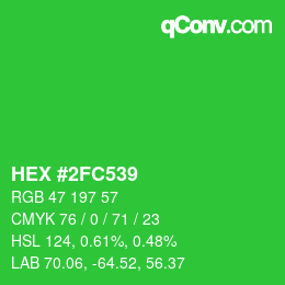 Color code: HEX #2FC539 | qconv.com