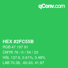 Color code: HEX #2FC55B | qconv.com
