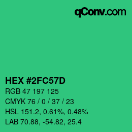 Color code: HEX #2FC57D | qconv.com