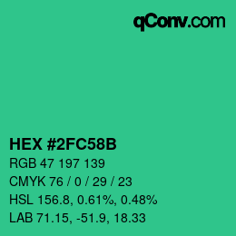 Color code: HEX #2FC58B | qconv.com