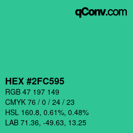 Color code: HEX #2FC595 | qconv.com