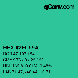 Color code: HEX #2FC59A | qconv.com