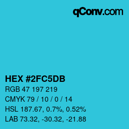 Color code: HEX #2FC5DB | qconv.com