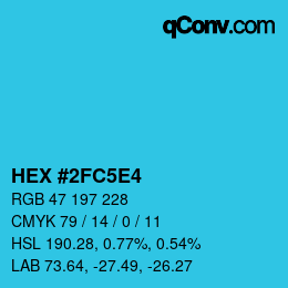 Color code: HEX #2FC5E4 | qconv.com