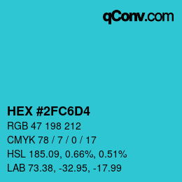 Color code: HEX #2FC6D4 | qconv.com