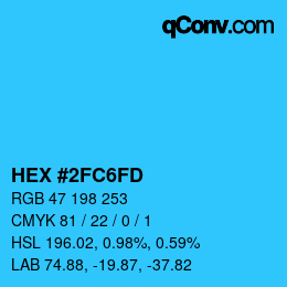 Color code: HEX #2FC6FD | qconv.com