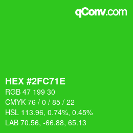 Color code: HEX #2FC71E | qconv.com