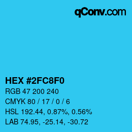 カラーコード: HEX #2FC8F0 | qconv.com