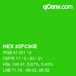 Color code: HEX #2FC90E | qconv.com