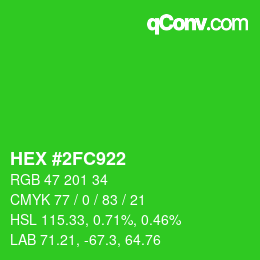 Color code: HEX #2FC922 | qconv.com