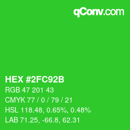 Color code: HEX #2FC92B | qconv.com
