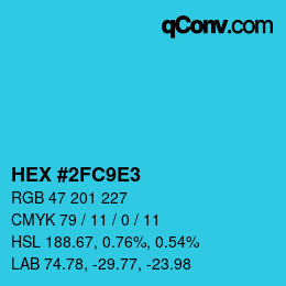 Color code: HEX #2FC9E3 | qconv.com
