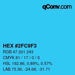 Color code: HEX #2FC9F3 | qconv.com