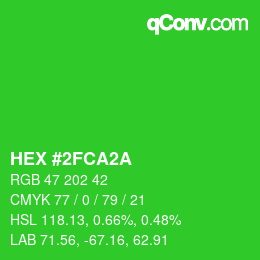 Color code: HEX #2FCA2A | qconv.com