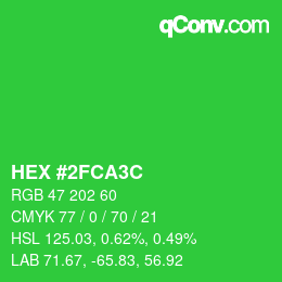 Color code: HEX #2FCA3C | qconv.com