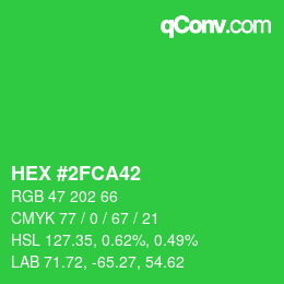 Color code: HEX #2FCA42 | qconv.com