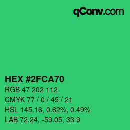 Color code: HEX #2FCA70 | qconv.com