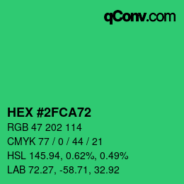 Color code: HEX #2FCA72 | qconv.com