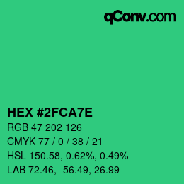 Color code: HEX #2FCA7E | qconv.com