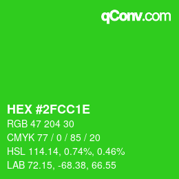 Color code: HEX #2FCC1E | qconv.com