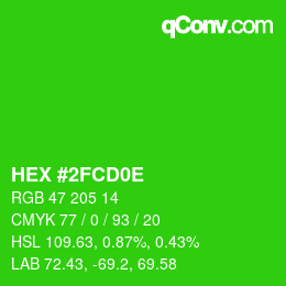 Color code: HEX #2FCD0E | qconv.com