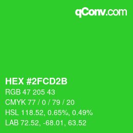 Color code: HEX #2FCD2B | qconv.com