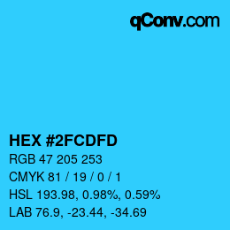 Color code: HEX #2FCDFD | qconv.com