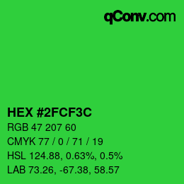 Color code: HEX #2FCF3C | qconv.com