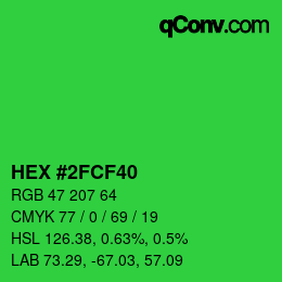 Color code: HEX #2FCF40 | qconv.com