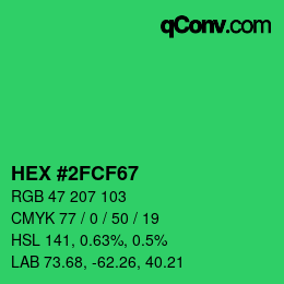 Color code: HEX #2FCF67 | qconv.com