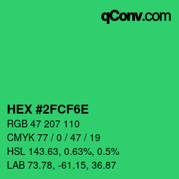 Color code: HEX #2FCF6E | qconv.com