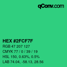 Color code: HEX #2FCF7F | qconv.com