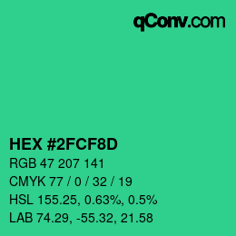 Color code: HEX #2FCF8D | qconv.com
