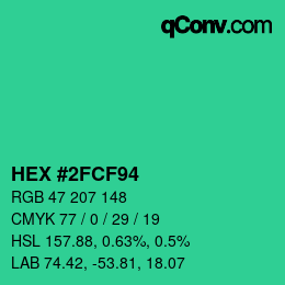 Color code: HEX #2FCF94 | qconv.com