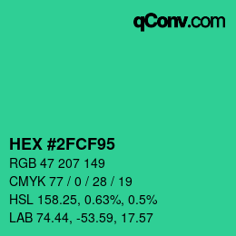 Color code: HEX #2FCF95 | qconv.com