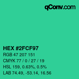 Color code: HEX #2FCF97 | qconv.com