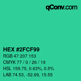 Color code: HEX #2FCF99 | qconv.com