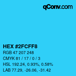 Color code: HEX #2FCFF8 | qconv.com