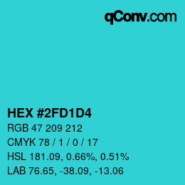 Color code: HEX #2FD1D4 | qconv.com